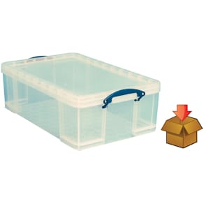 Opbergdoos Really Useful Box 50l, transparant, per stuk verpakt