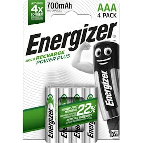 Akku Micro AAA Energizer Power Plus, 4 Stück, weiß/grün