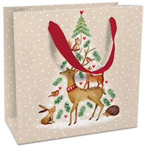 Geschenktragetasche Braun + Company Animal Tree, 17 x 17 x 8 cm