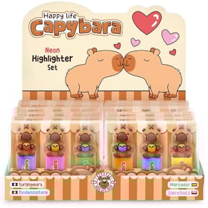 Textmarker TRENDHAUS Capybara, 3 St., sortiert