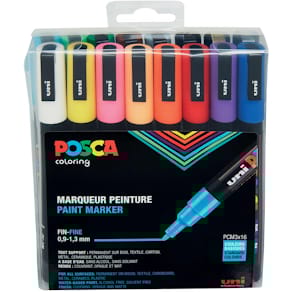 Paintmarker Uni POSCA PC-3M, 1,5 mm, etui van 16 stuks