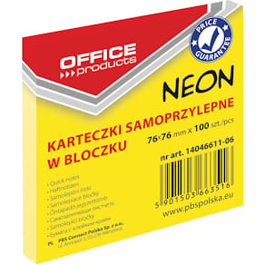 Memoblok Neon, 76 x 76 mm, 100 vel, neongeel
