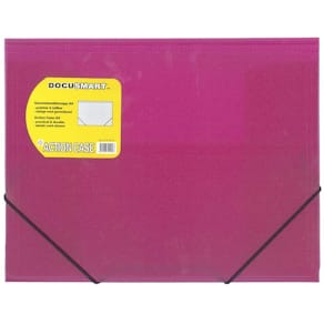 Plastmappe BNT Docusmart A4, pink, elastiklukning, 24 stk