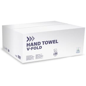 Handduk ARWS 2-lags V-vikt vit 3800/fp