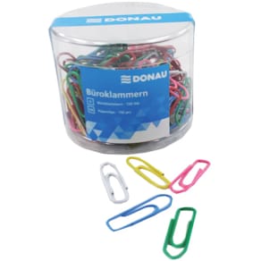 Büroklammer DONAU, Pfeilform, sortiert, 28 mm, 150 Stück