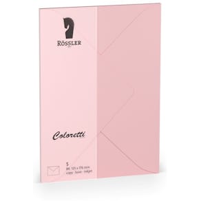 Briefumschlag Rössler Coloretti, B6, 5 Stück, rosa