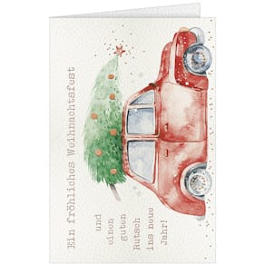 Weihnachtskarte Noname Doppeltext, geprägt, bunt, mit Umschlag