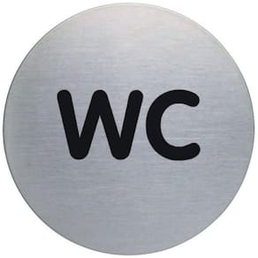 Skylt WC DURABLE 83mm borstat stål