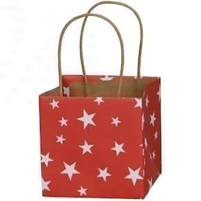 Geschenktragetasche Noname Sterne, rot/weiß, 105x105x105 mm (Pap