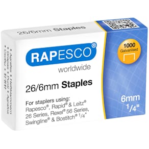 Häftklammer Rapesco 26/6 1000-pack