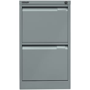 Hängeregistraturschrank Bisley, 2 Schubladen, silber
