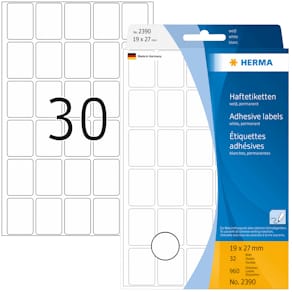 Vielzweck-Etiketten HERMA, 19 x 27 mm, 960 Stück, weiß