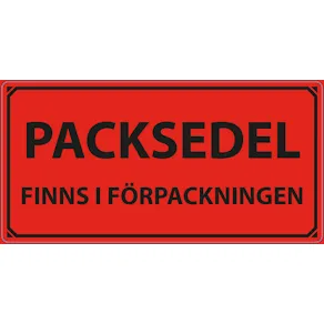 Varningsetikett Packsedel