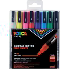 Pigmentmarker Uni POSCA PC-3M, 8er Set, sortiert