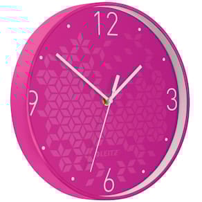 Wanduhr Leitz WOW Quarz, Ø29 cm, pink