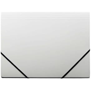 Elastikmappe Q-Line A4 hvid, 3 klapper, karton, 10 stk