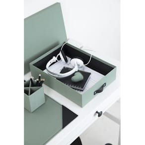 Förvaringsbox m.lock kartong A4 Mint