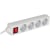Contactdoos Perel, 4 stopcontacten, met schakelaar, wit, 1,5 m
