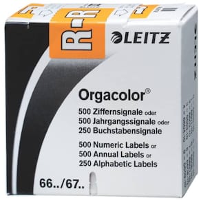 Buchstabensignal Leitz Orgacolor R, selbstklebend, orange, 250 St