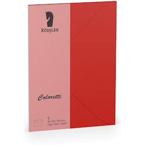 Briefhülle Rössler Coloretti, B6, 5 St., Klatschmohn