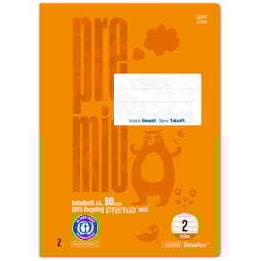 Heft Staufen Premio LIN2, A4, 32 Blatt, 4 mm liniert, orange