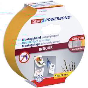 Montageband tesa Powerbond Indoor, 38 mm x 5 m, extra stark