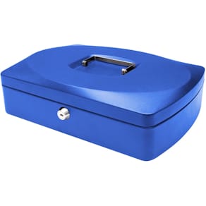 Geldkoffer Q-CONNECT, 325 x 235 x 85 mm, blauw