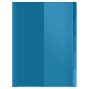 Sorteringsmapp PP-plast A4, Blå, 5-flikar, 25st