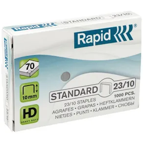 Häftklammer Rapid 23/10 Standard, 70ark, 1000/fp