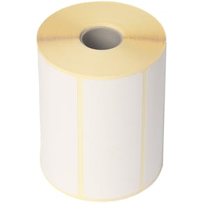 Thermoetiketter 102x192 mm, hvid, perm. klæb, udv. vikl., 350/rl
