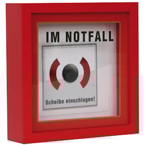 Spardose EigenArt mit Glasfront, rot, 16x16x10 cm