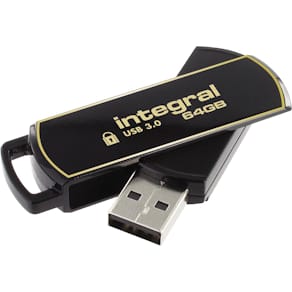 USB-stick Integral 360 Secure, 64 GB, USB 3.0, zwart
