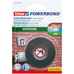 Monteringstejp dubbelhäftande Powerbond Outdoor 19 mm x 1,5 m