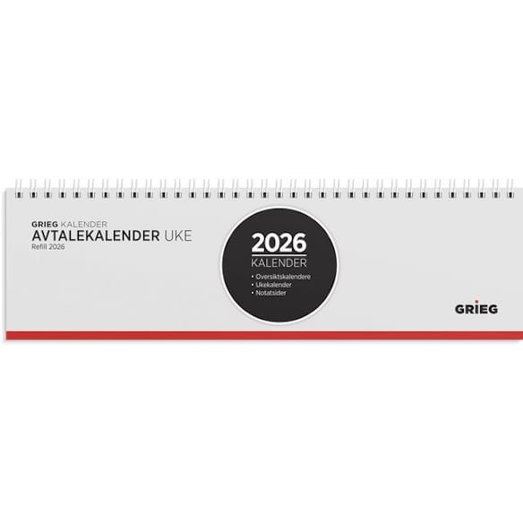 Avtalekalender GRIEG 2026 spiral