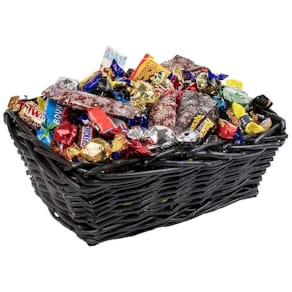 Godis Presentkorg svart inslaget 1,5kg