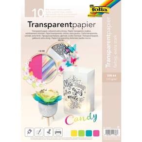 Transparentpapier Folia Uni, A4, 10 Blatt, sortiert