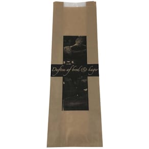 Papirposer med vindue, 70x180x445 mm, brun, 500 stk