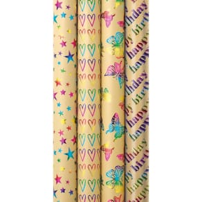 Geschenkpapierrolle ZÖWIE Rainbow, 1,5 m x 70 cm, sortiert