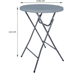 Statafel Brasq BT200, inklapbaar, grijs, diameter 80 cm