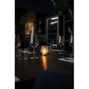 Ljuslykta KONSTSMIDE LED 10x11cm glas
