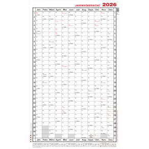 Wandkalender GÜSS, Hochformat, Versandrohr, 60 x 100 cm