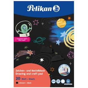 Zeichenblock Pelikan, A4, 120 g/m², 20 Blatt, schwarz