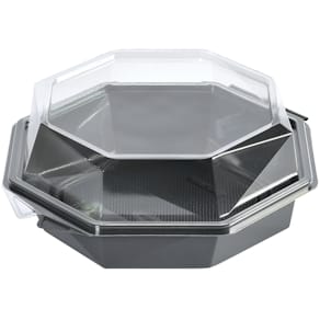 Plastbakke Duni Octaview m/hængslet låg, 850 ml A-PET, 280 stk