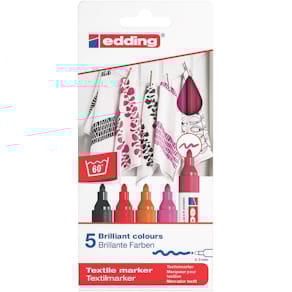 Textilmarker edding T-Shirtmarker, 5 Farben sortiert