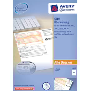 SEPA-Überweisungsträger Avery Zweckform 2817, PC-Formular