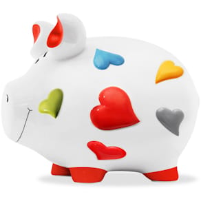 Spardose KCG Herzen, Schwein, groß