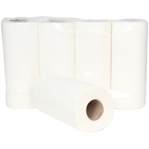 Køkkenrulle Clean Line 2-lags jomfrufibre, hvid, 16 m, 32 ruller