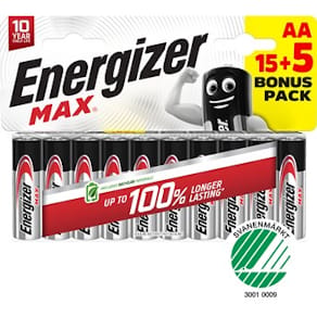 Energizer MAX AA/E91 (15+5 pack)