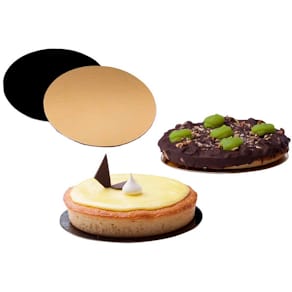 Kagepap rund Ø240 mm, guld/sort, fødevaregodkendt, 100 stk