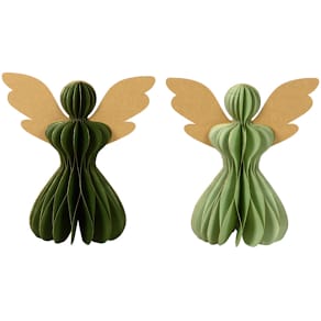 Weihnachtsfigur Noname Wabe Engel, hellgrün/dunkelgrün, 2-fach